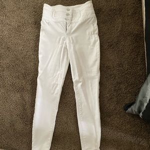 High wasted white pants